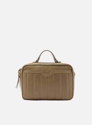 Bolsa Tiracolo Cinza Couro Francine Média