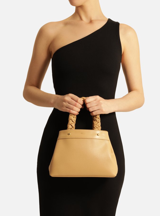 Bolsa Tote Bege Média Alças Trançadas