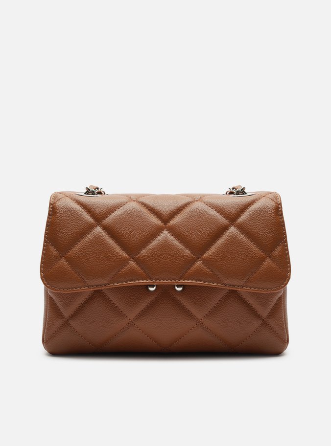 Bolsa Tiracolo Marrom Caramel Couro Mizz Média
