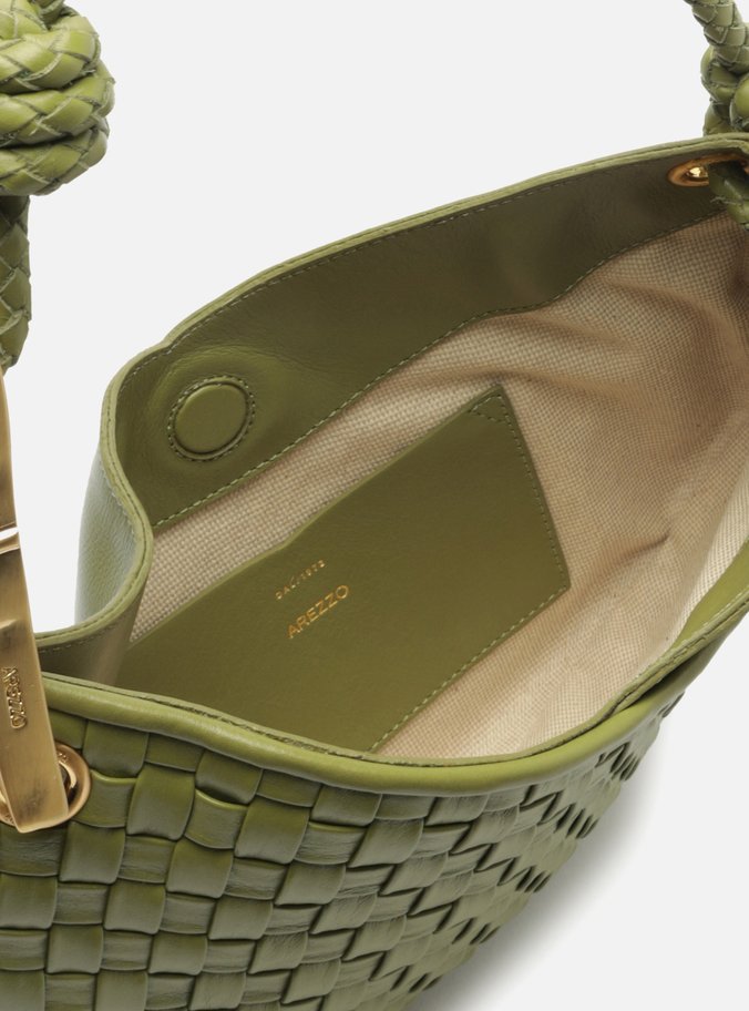 Bolsa Tiracolo Verde Couro Média Maia Tressê