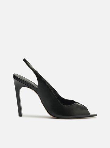 Sandália Preta Salto Alto Slingback