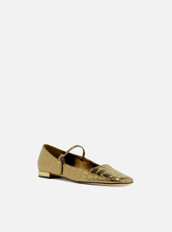 Sapatilha Dourada Croco