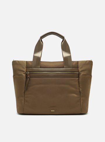 Bolsa Tote Nylon Marrom Grande