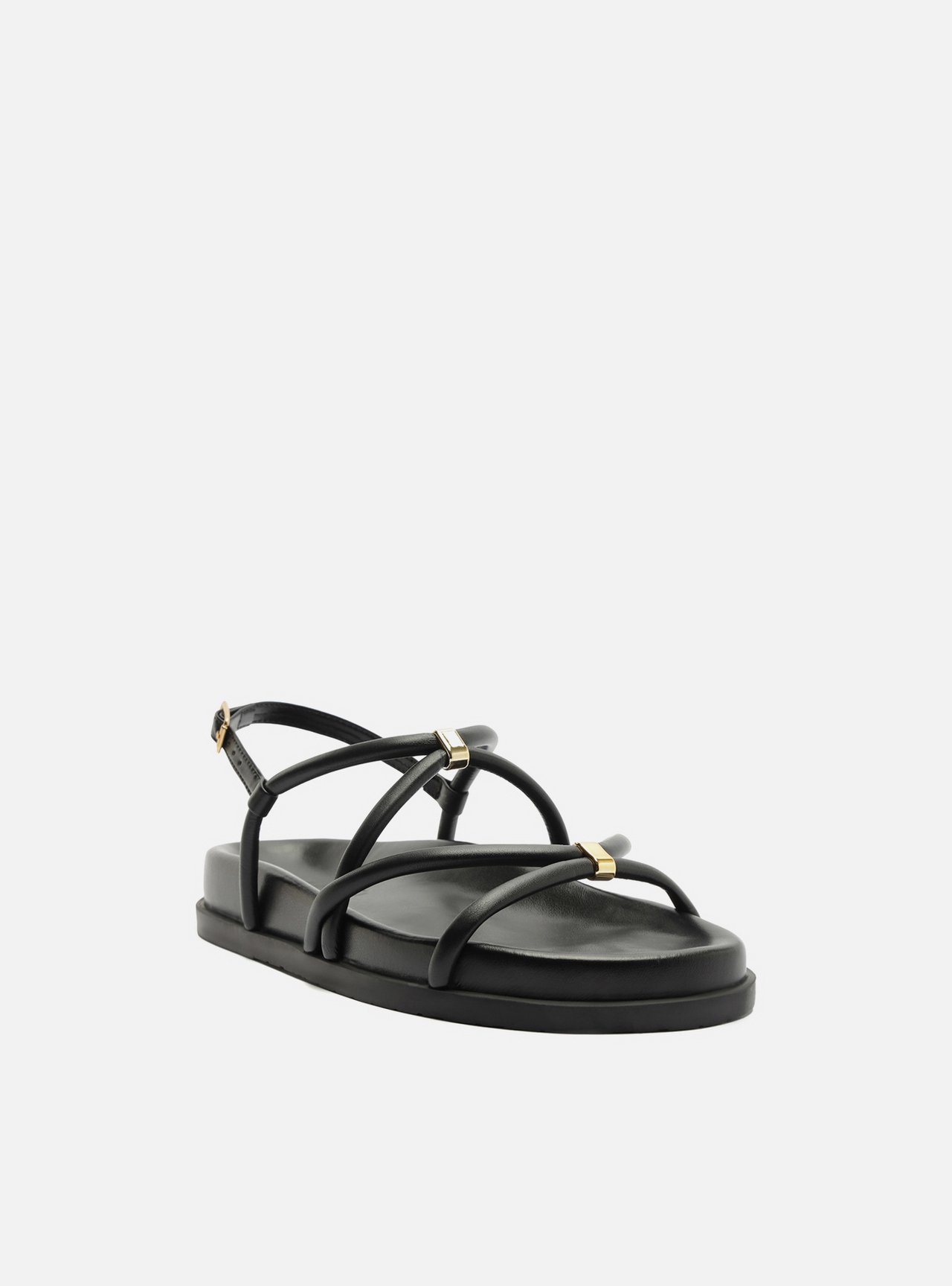Sandália Papete Preta Flatform Metais — foto 2