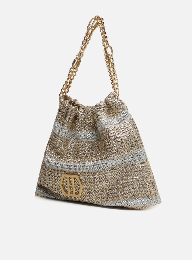 Bolsa Hobo Metalizada Trama Esther Grande
