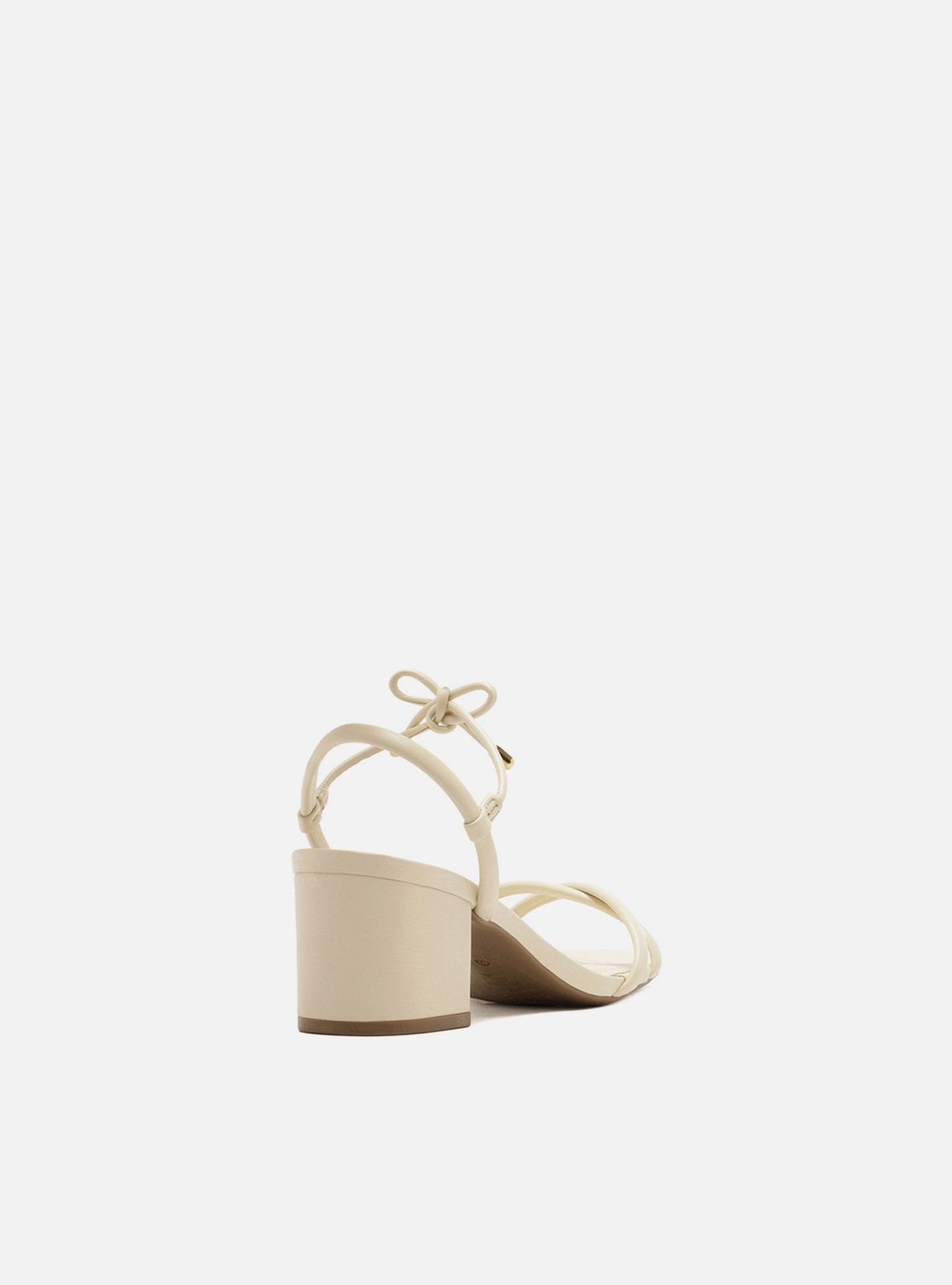 Sandália Off White Salto Bloco Amarração — foto 3