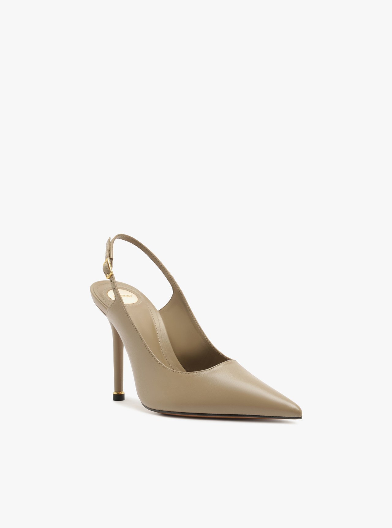 Scarpin Cinza Couro Salto Fino Slingback — foto 2