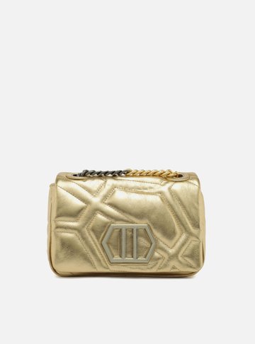 Bolsa Tiracolo Dourada Couro Emma Média
