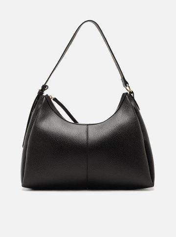 Bolsa Hobo Preta Grande Texturizada Básica