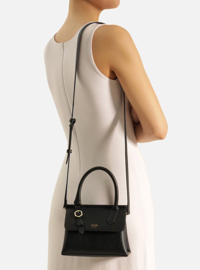 Bolsa Tiracolo Preta Pequena Tira Fivela