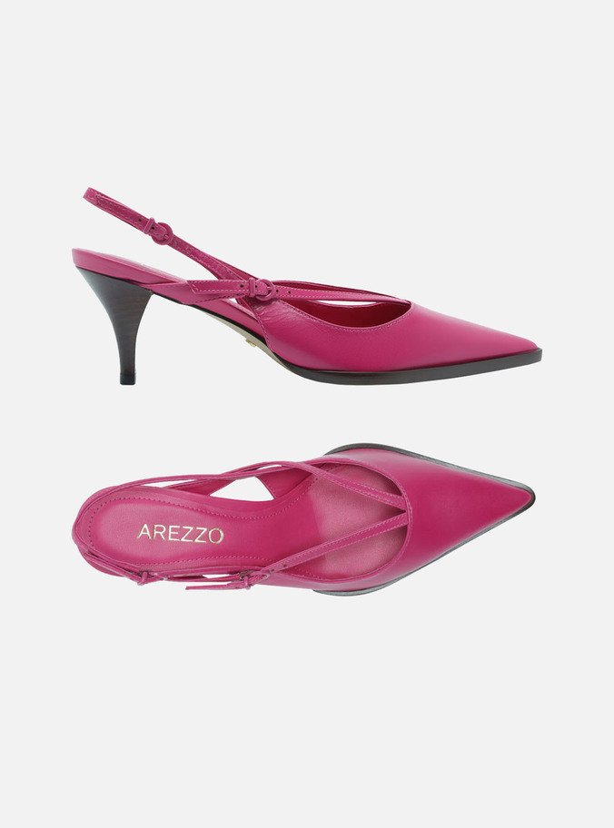 Scarpin Rosa Salto Baixo Tiras