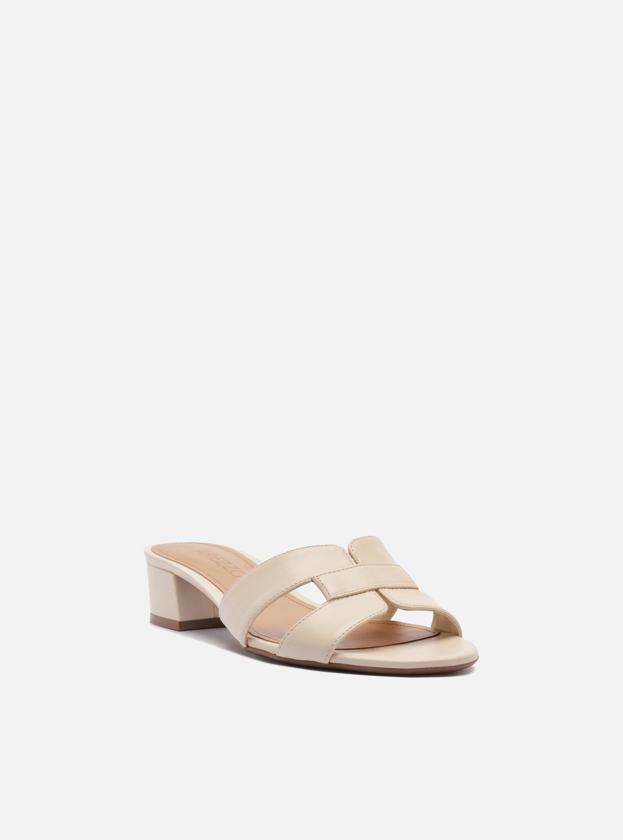 Mule Off White Couro Salto Bloco — foto 2