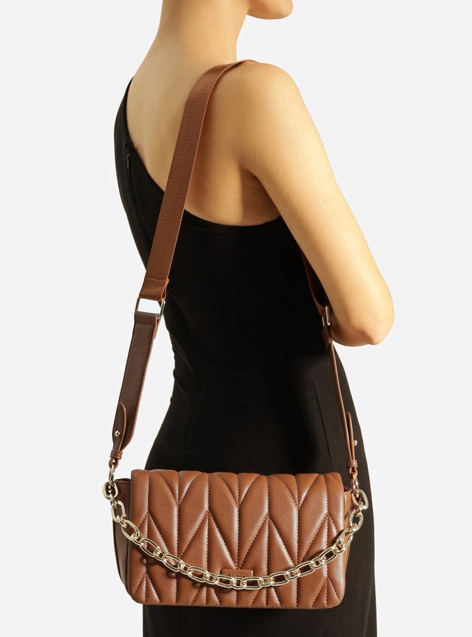 Bolsa Tiracolo Marrom Matelassê Pequena