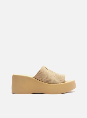 Tamanco Bege Knit Flatform Barcelona
