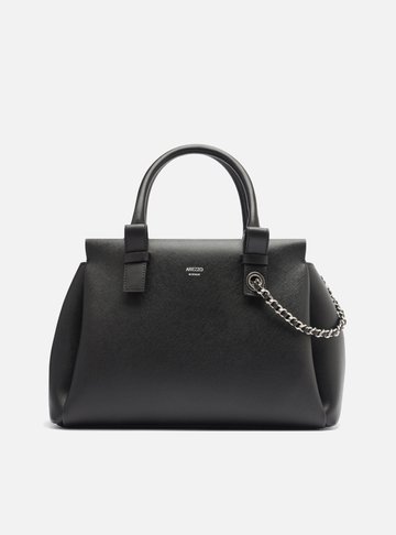 Bolsa Tote Preta Grande Corrente Extra