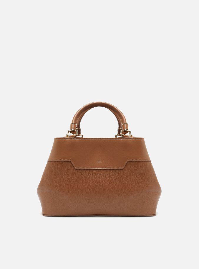 Bolsa Tote Marrom Couro Média Recorte
