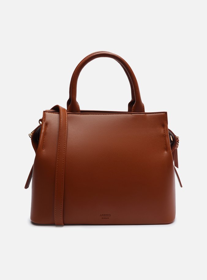 Bolsa Shopping Marrom Grande Costuras