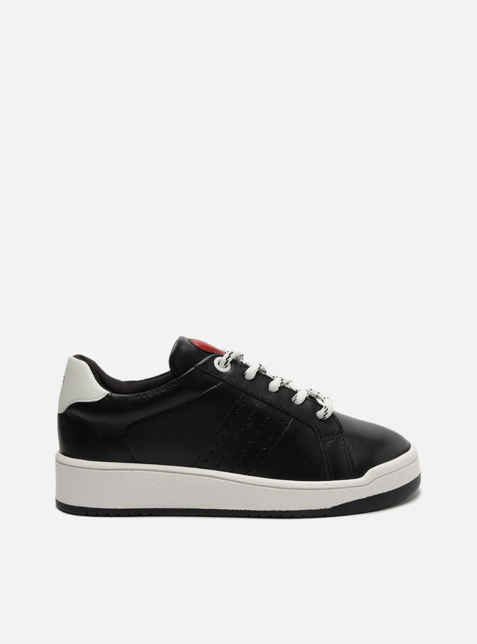 Tênis Infantil Preto Bico Redondo Branco