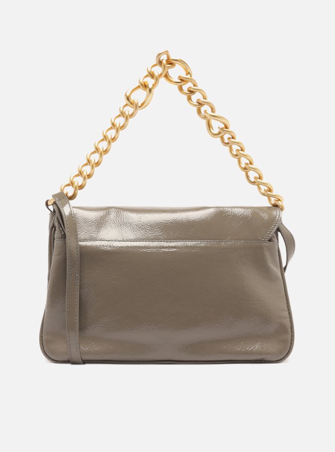 Bolsa Tiracolo Cinza Couro Amélia Grande