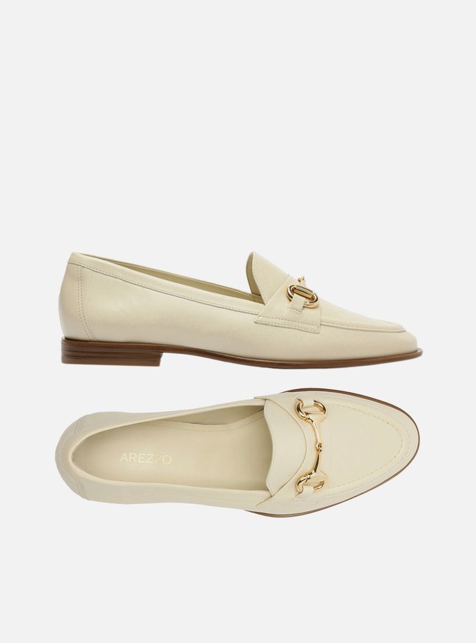 Mocassim Branco Couro Bico Fino Bridão