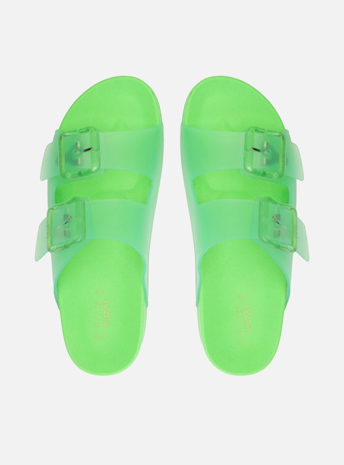Chinelo Slide Verde Fivelas Brizza