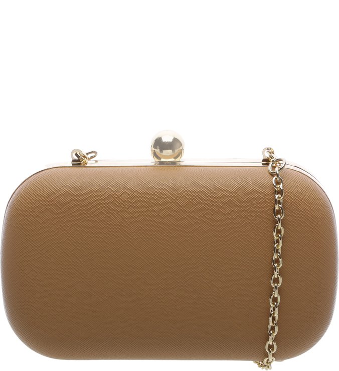 Bolsa Clutch Alça Correntes Nude