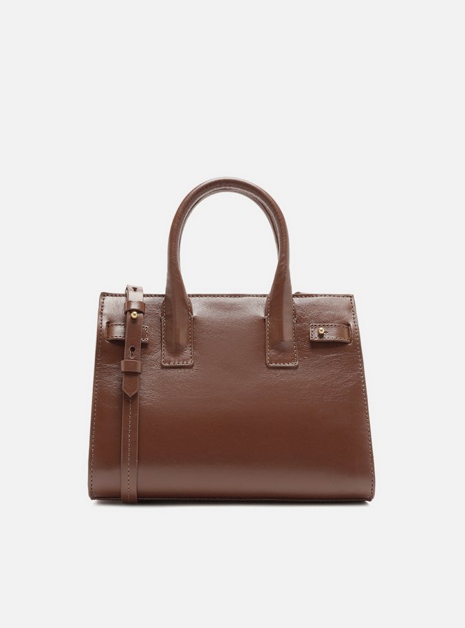 Bolsa Tote Marrom Couro  Média