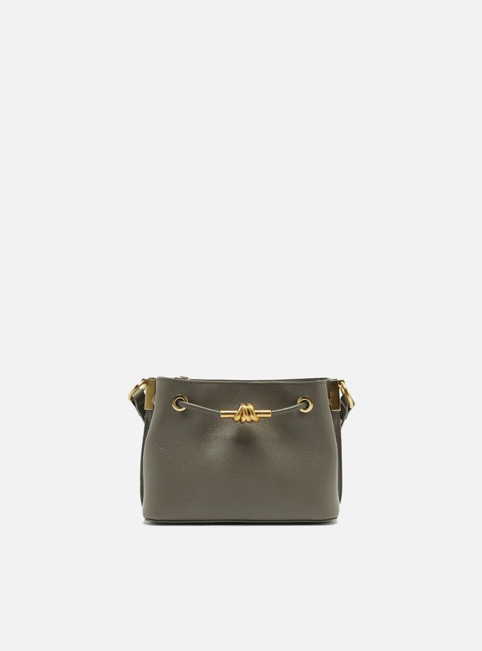 Bolsa Tiracolo Cinza Couro Helena Pequena Nó