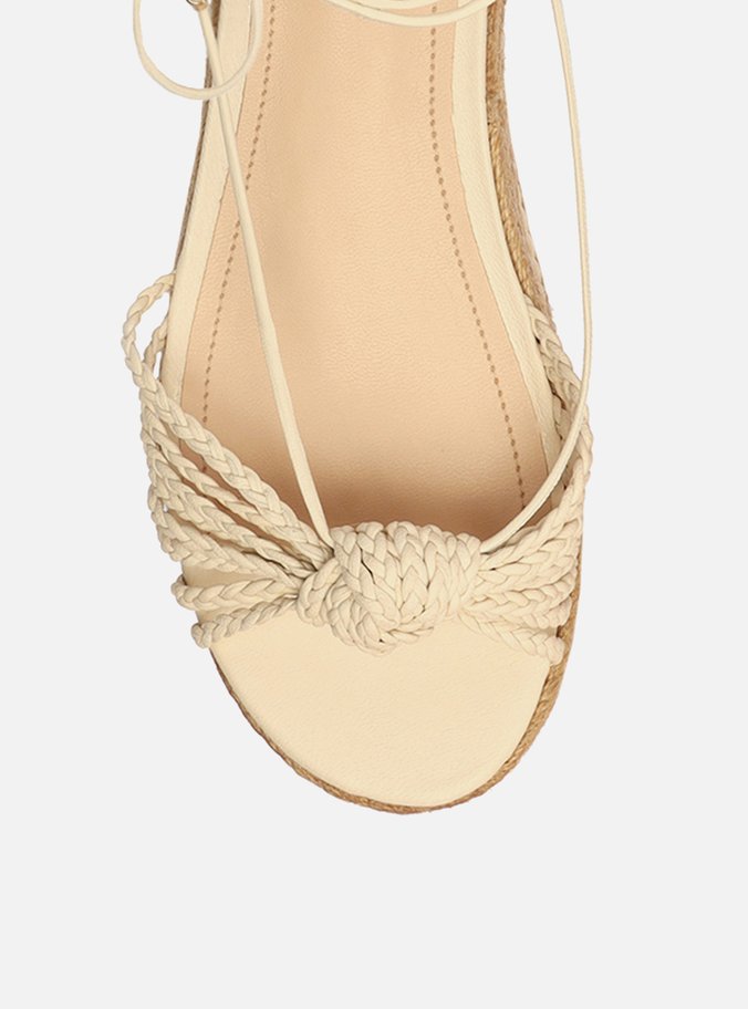 Sandália Off-White Flatform Tiras Corda Mykonos