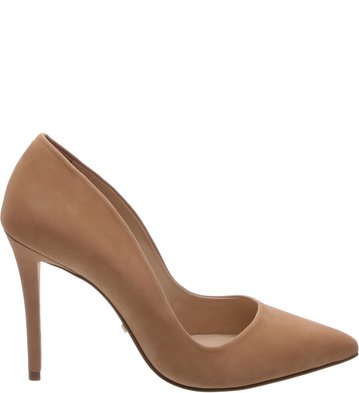 Scarpin Bico Fino Nobuck Nude Vintage