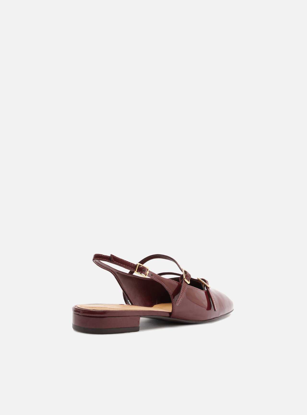 Sapatilha Vinho Verniz Tiras Slingback — foto 3