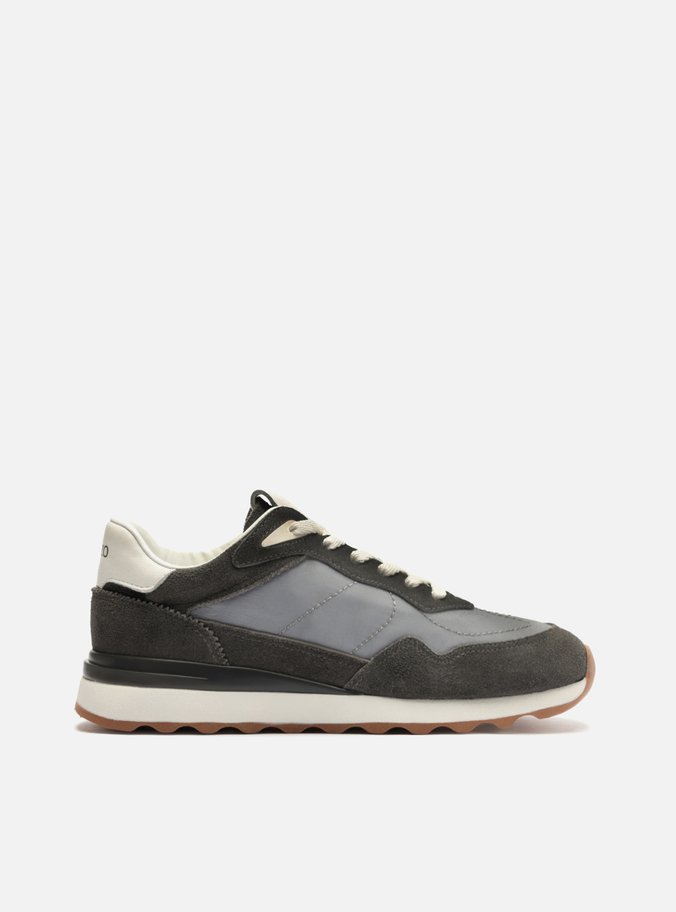 Tênis Cinza Camurça Nylon Esportivo
