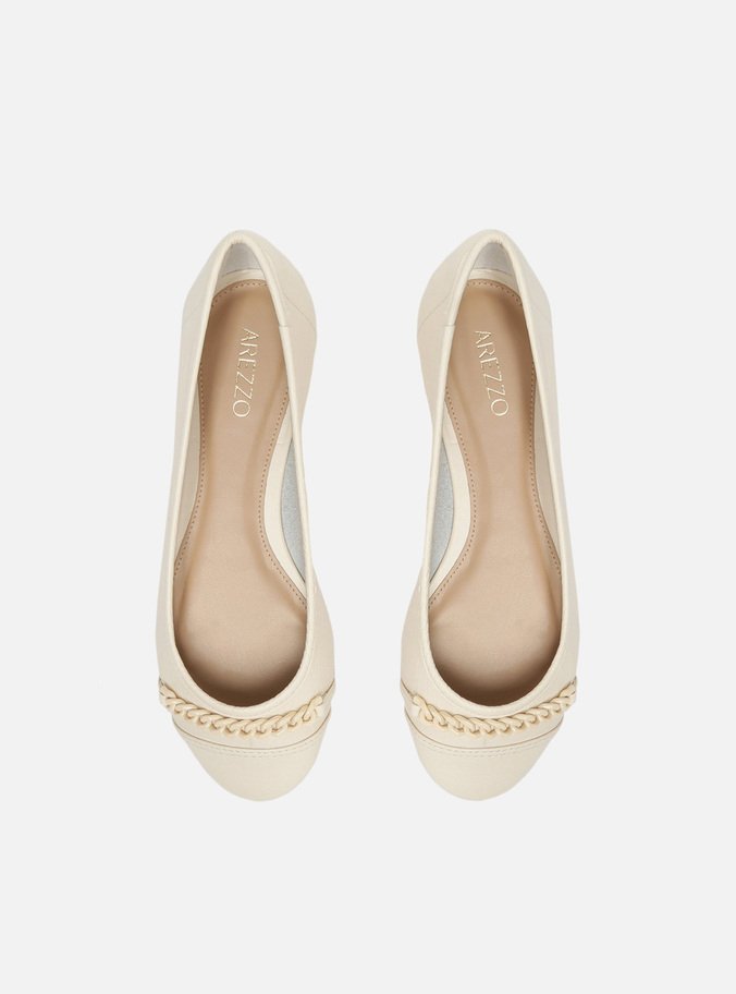 Sapatilha Couro Off-White Corrente Mariana