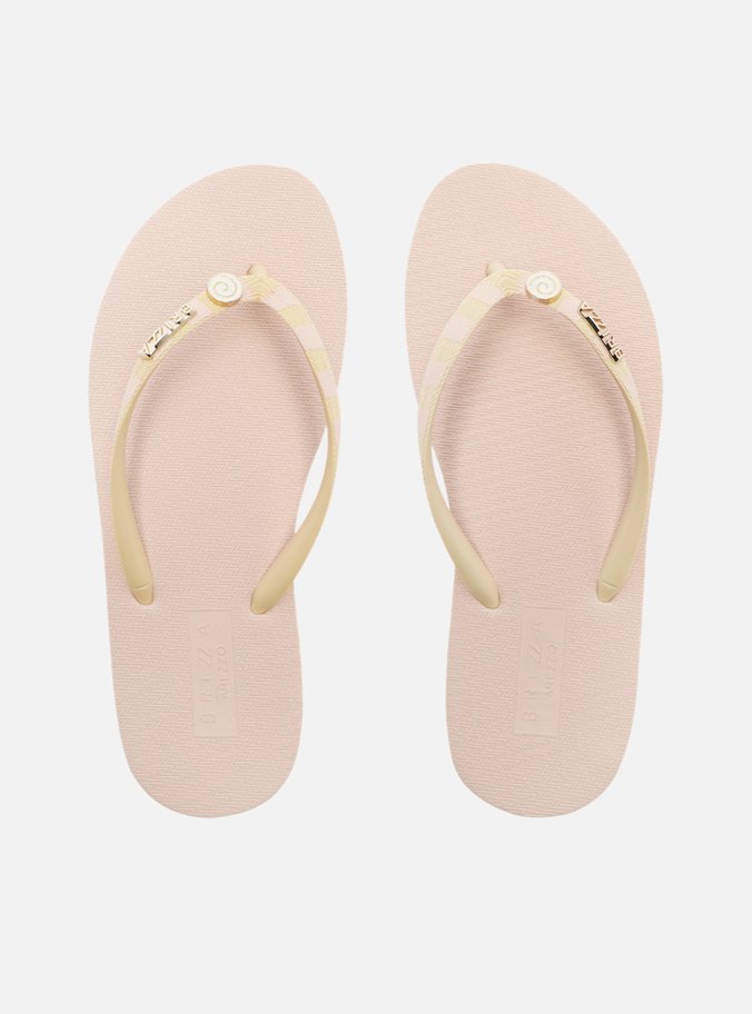 Chinelo de Dedo Off-White Tiras Listradas Easy Bacio Di Latte