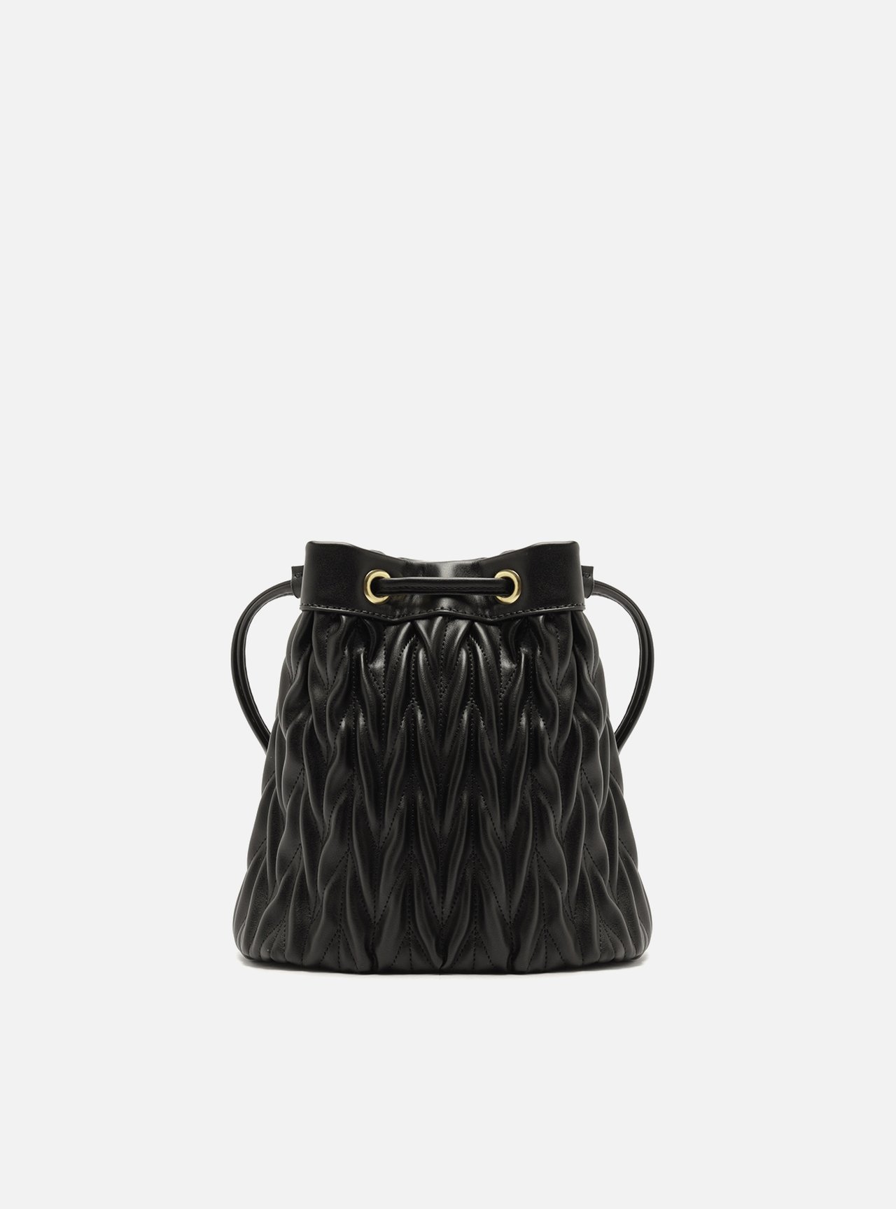 Bolsa Bucket Preta Pequena Tressê — foto 3