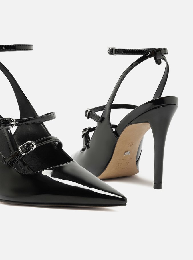 Scarpin Preto Salto Fino Alto
