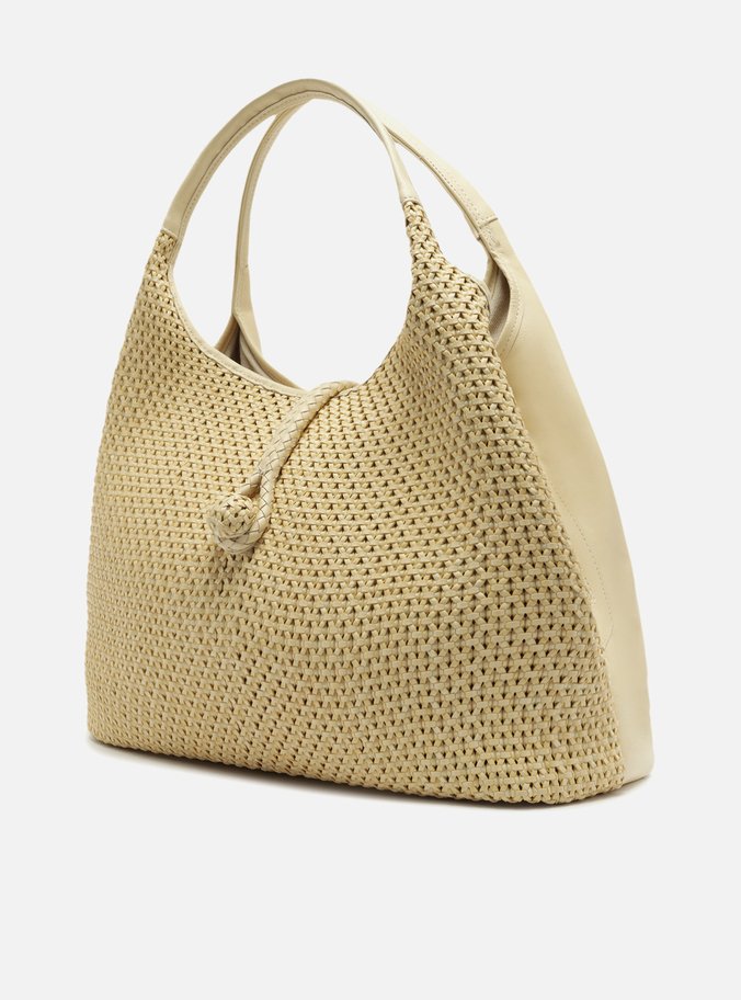 Bolsa Hobo Off White Couro Grande Tressê Lenny
