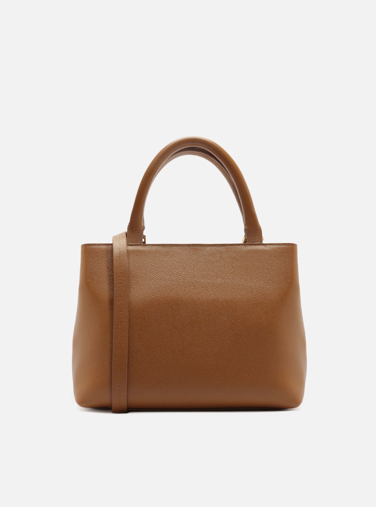 Bolsa Tote Marrom Couro Textura Média — foto 3