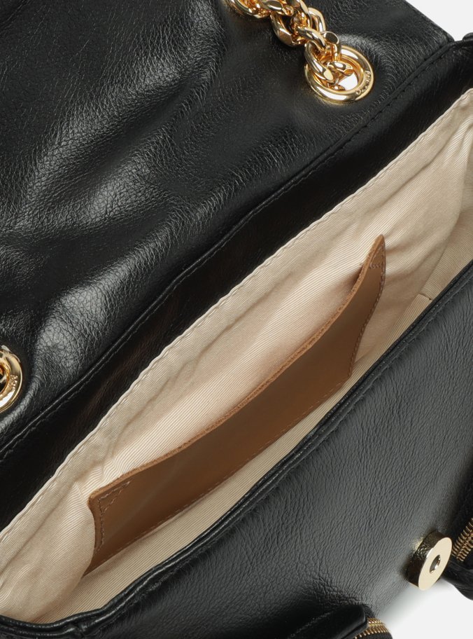Bolsa Tiracolo Preta Couro Média Matelassê