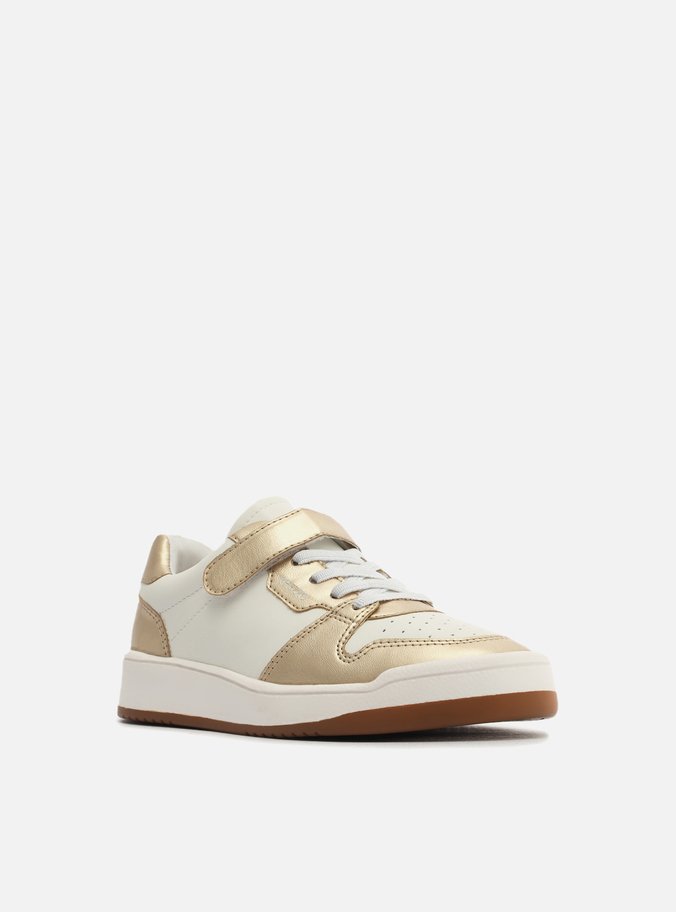 Tênis Infantil Dourado Cadarços Branco