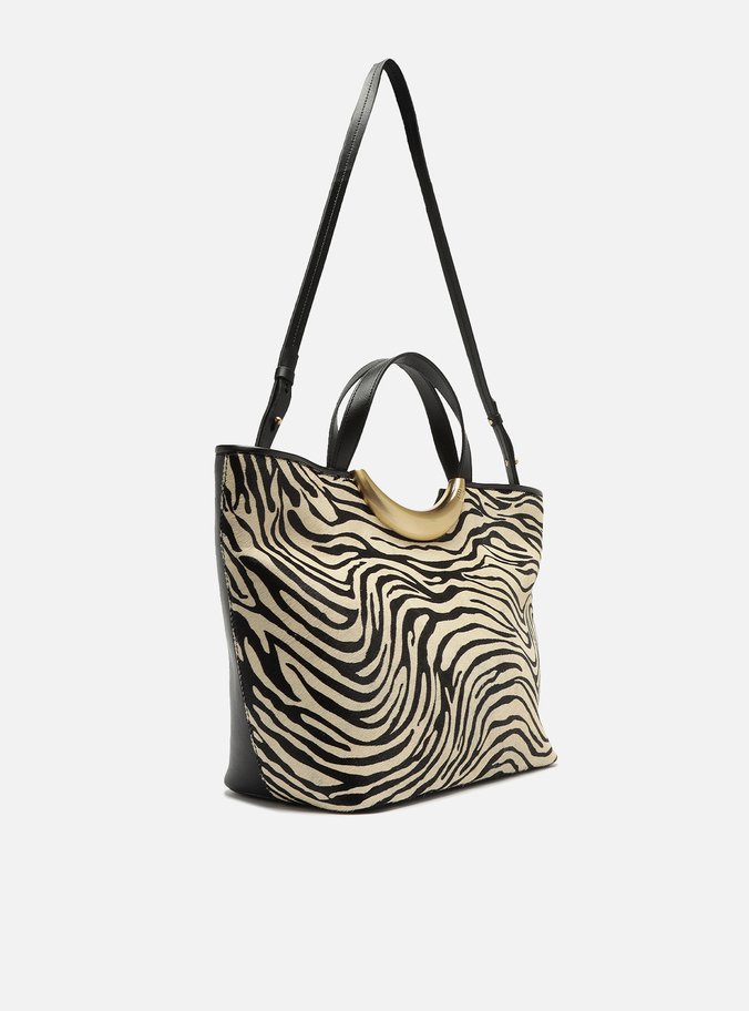 Bolsa Shopping Animal Print Grande Metal Bold