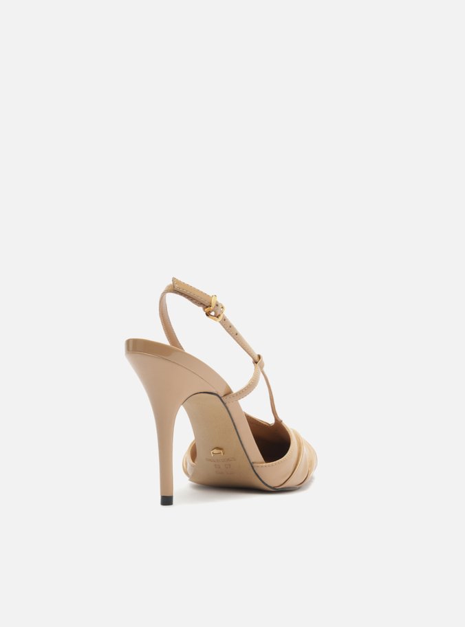 Scarpin Nude Verniz Slingback