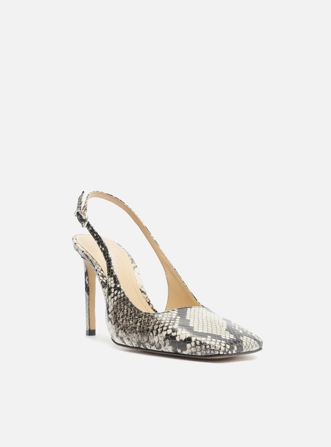 Scarpin Snake Bico Quadrado Slingback