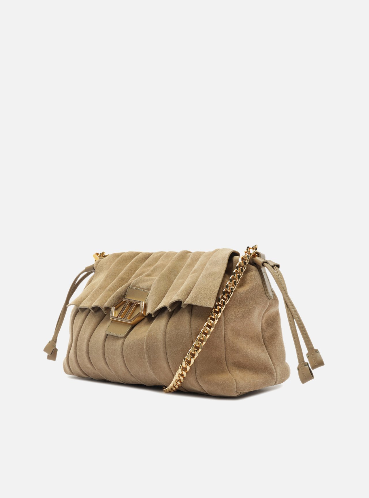Bolsa Cinza Grande Alça Dourada — foto 2