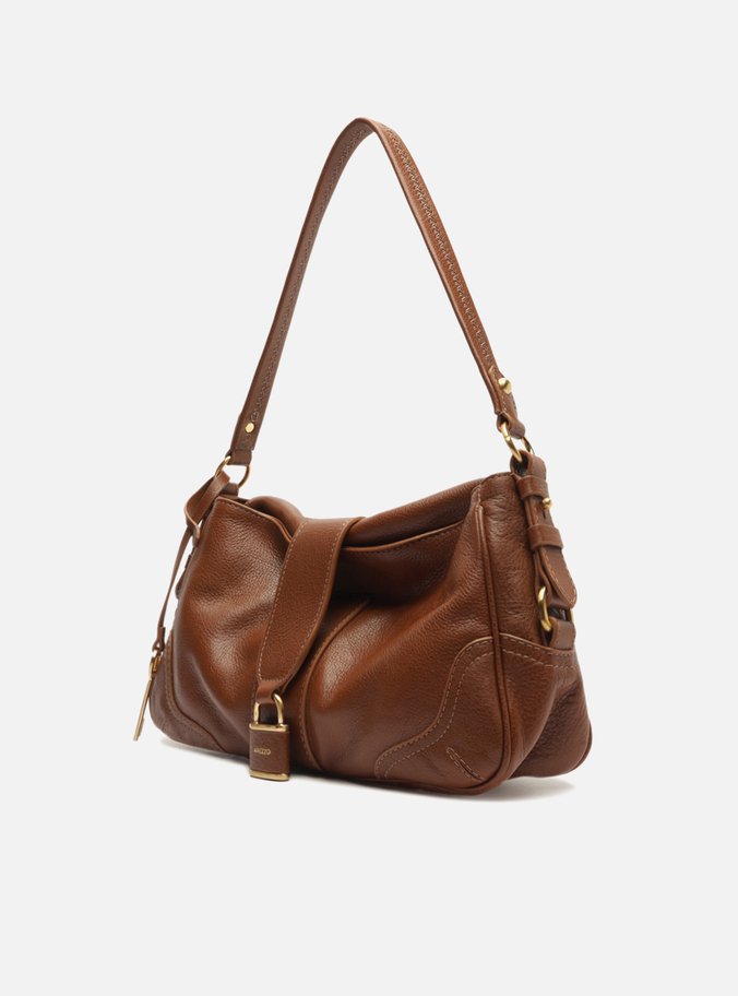 Bolsa Tiracolo Caramelo Couro Média Cadeado