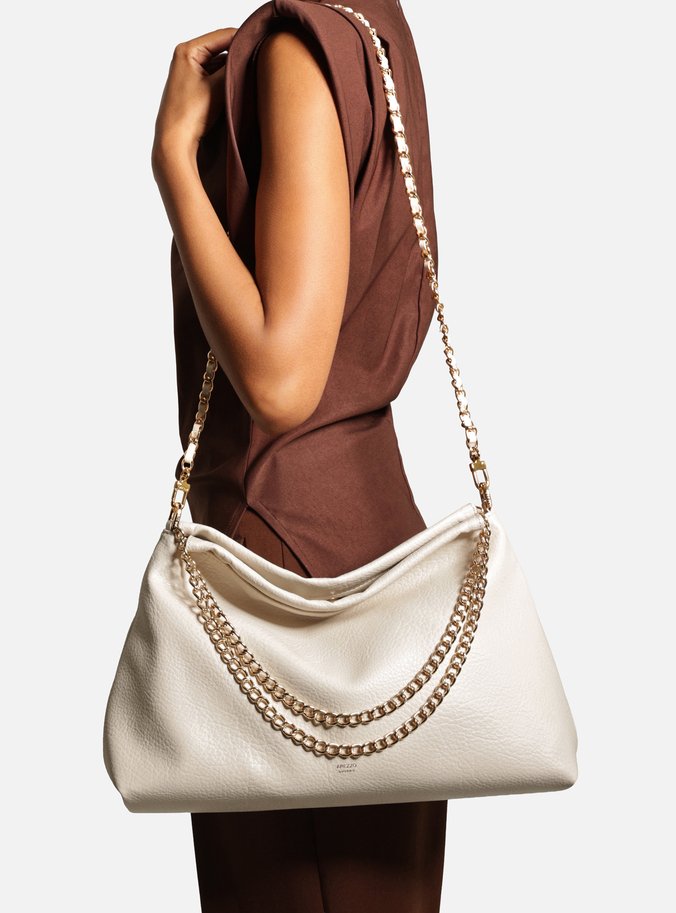 Bolsa Hobo Branca Média Alça Corrente