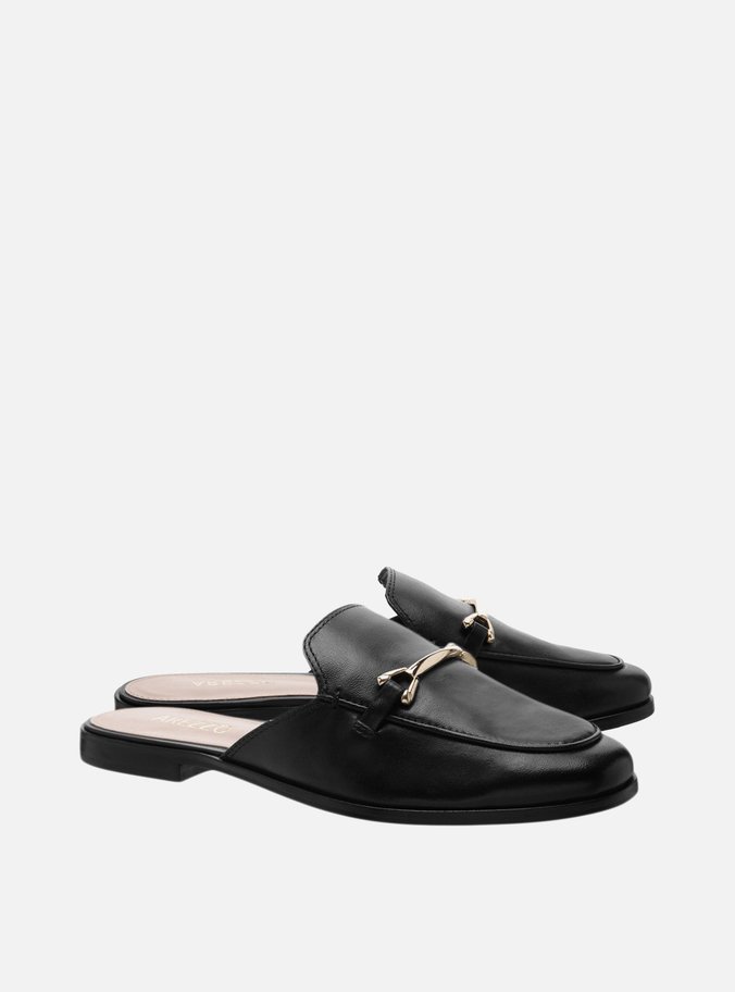 Mule Mocassim Couro Preto
