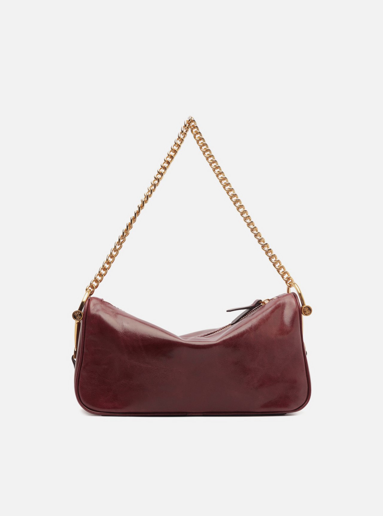 Bolsa Shoulder Bordô Couro Média Corrente — foto 3