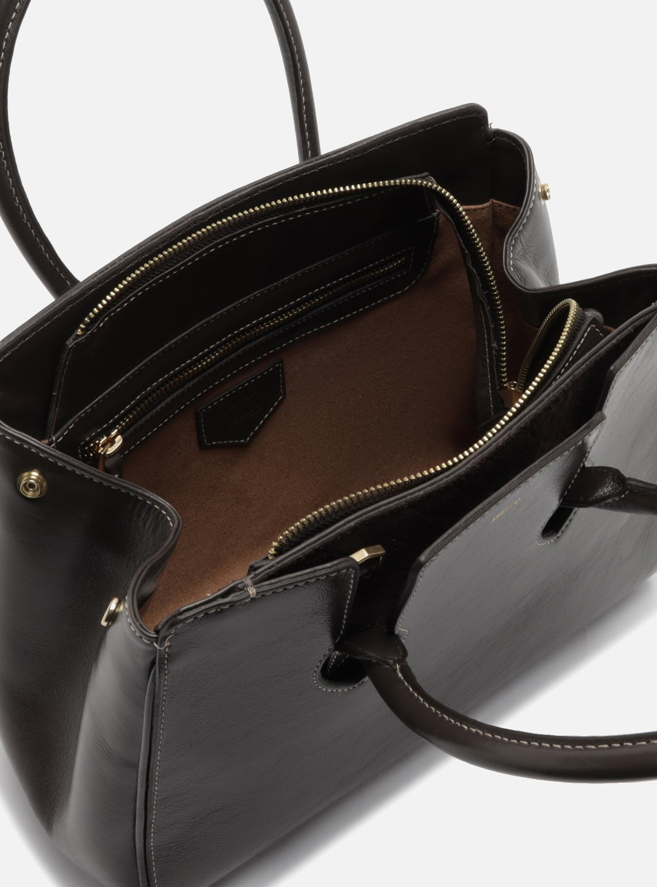 Bolsa Tote Marrom Couro Heritage Média — foto 4