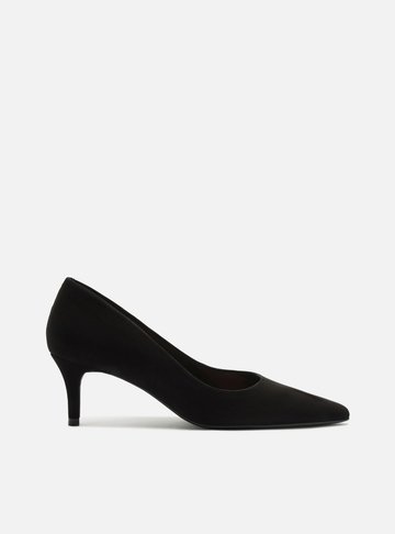 Arezzo — Scarpin Preto Acamurçado Salto Fino